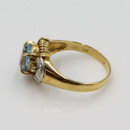 K18/Pt900トパーズダイヤモンドリング　リングサイズ13号　重量3.78ｇ(石の重量含む)　 レディース(中古)