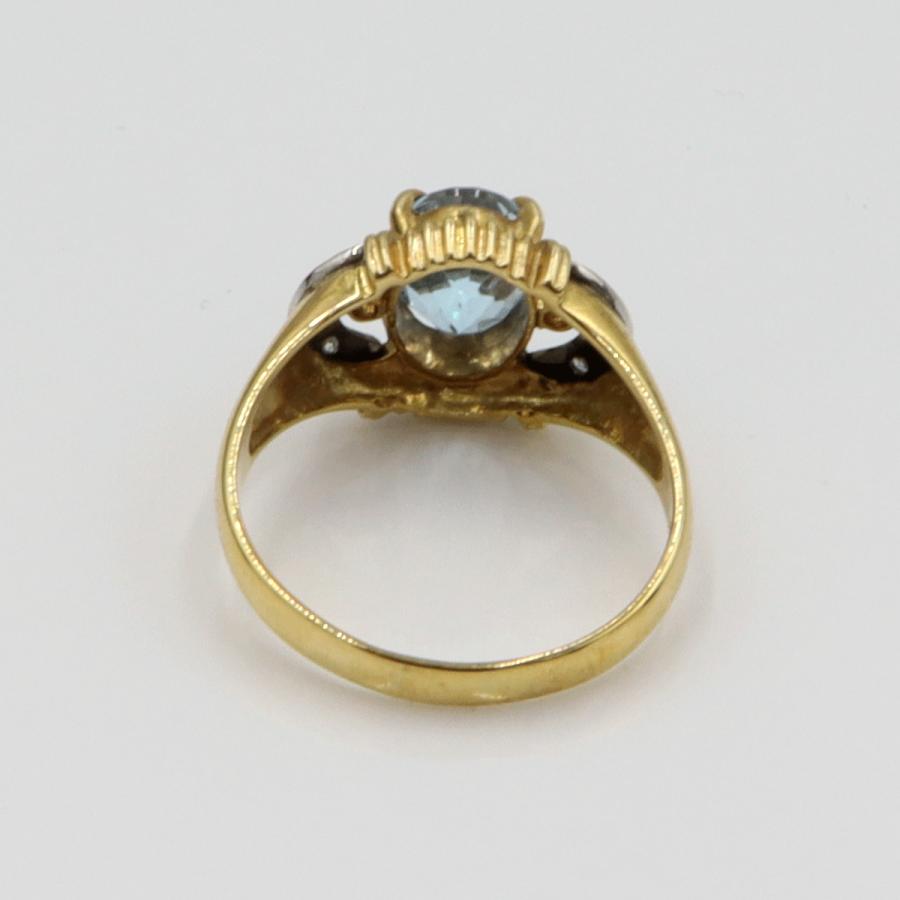 K18/Pt900トパーズダイヤモンドリング　リングサイズ13号　重量3.78ｇ(石の重量含む)　 レディース(中古)