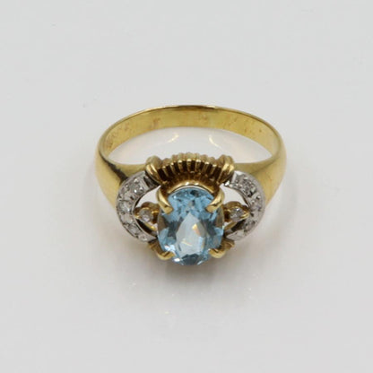 K18/Pt900トパーズダイヤモンドリング　リングサイズ13号　重量3.78ｇ(石の重量含む)　 レディース(中古)