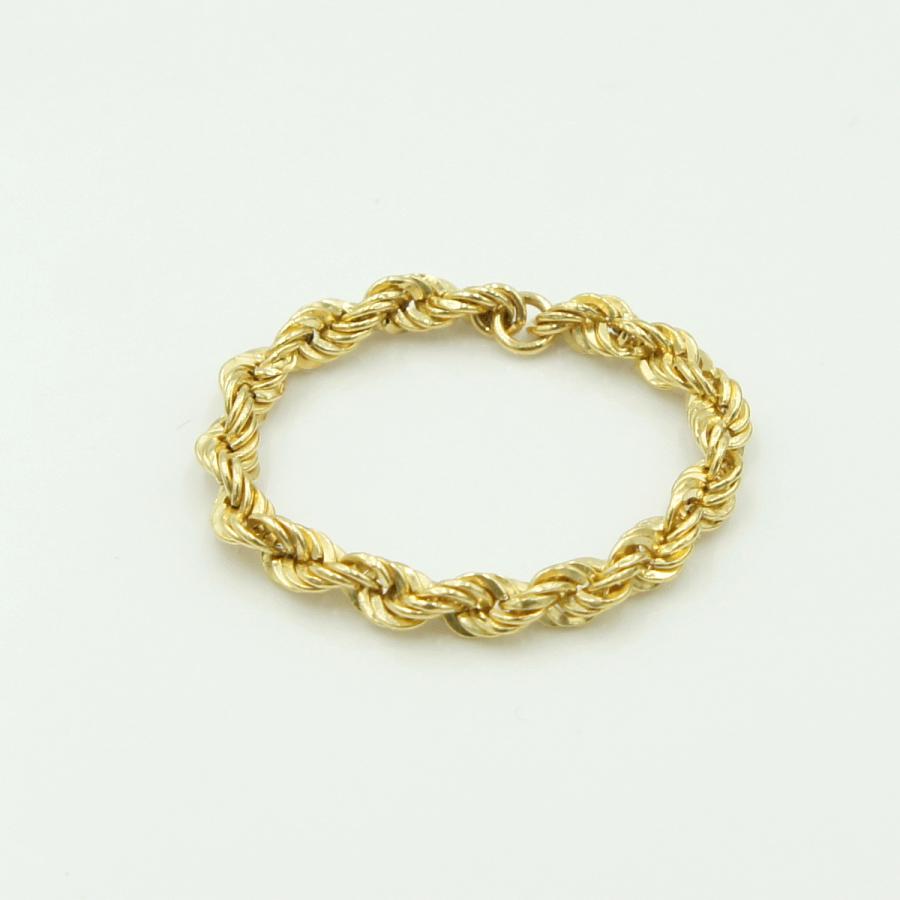 K18ロープチェーンリング　リング21号　重量0.74ｇ　レディース（中古）