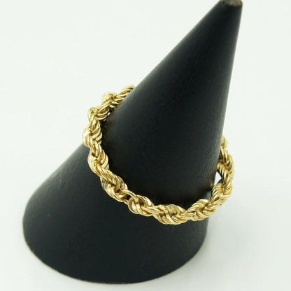 K18ロープチェーンリング　リング21号　重量0.74ｇ　レディース（中古）