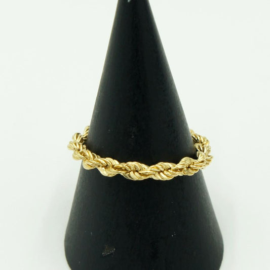 K18ロープチェーンリング　リング21号　重量0.74ｇ　レディース（中古）