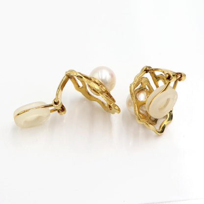 K18パールイヤリング　P7.5mm　重量6.88ｇ(両耳・真珠の重量含む)　（中古）