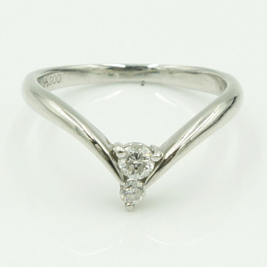 Pt900ダイヤモンドリング　D0.20ct　リングサイズ15号　重量4.25ｇ(石の重量含む)（中古）