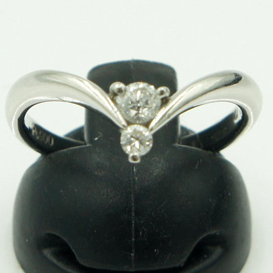 Pt900ダイヤモンドリング　D0.20ct　リングサイズ15号　重量4.25ｇ(石の重量含む)（中古）