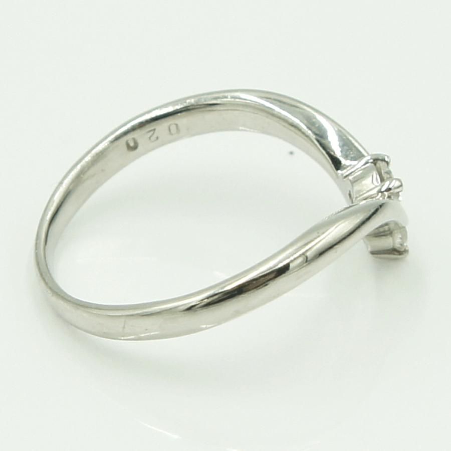 Pt900ダイヤモンドリング　D0.20ct　リングサイズ15号　重量4.25ｇ(石の重量含む)（中古）