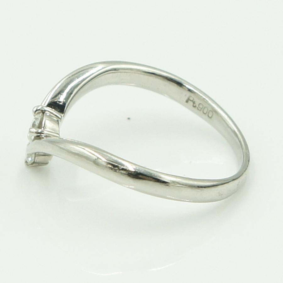 Pt900ダイヤモンドリング　D0.20ct　リングサイズ15号　重量4.25ｇ(石の重量含む)（中古）