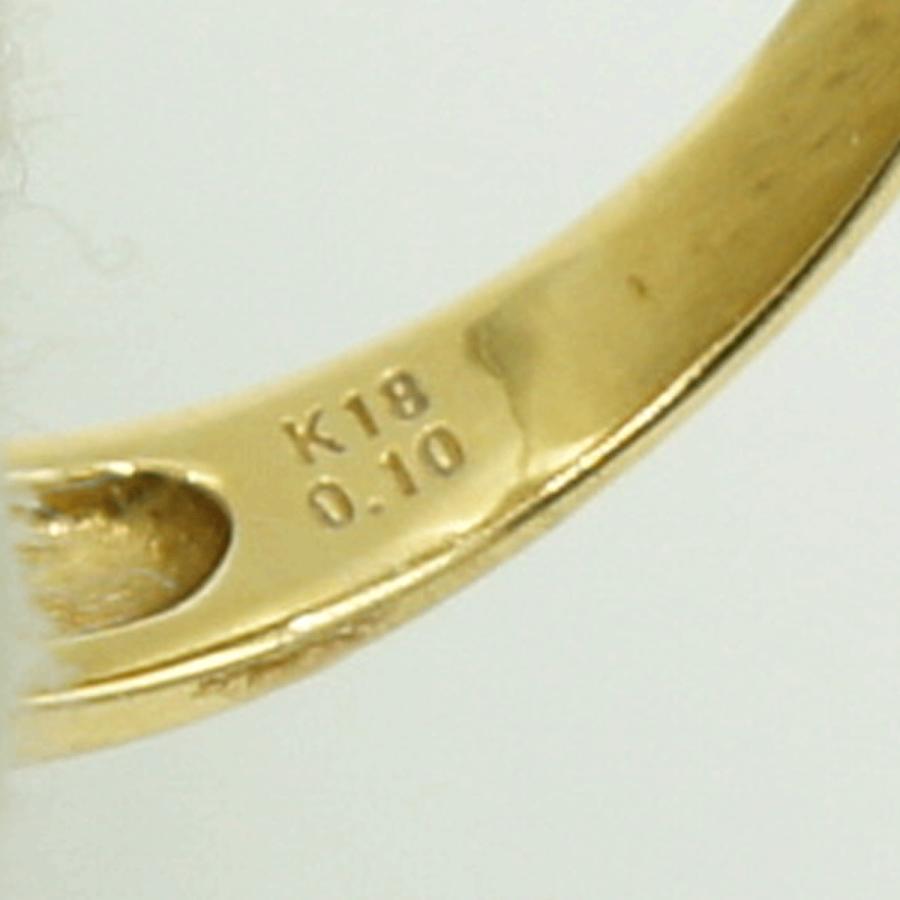 K18ダイヤモンドリング　D0.10ct　リングサイズ11号　重量2.89ｇ(石の重量含む)（中古）