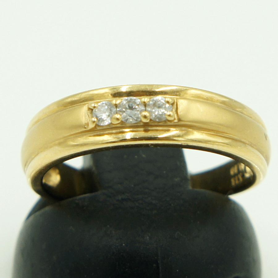 K18ダイヤモンドリング　D0.10ct　リングサイズ11号　重量2.89ｇ(石の重量含む)（中古）