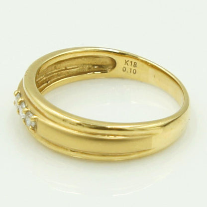 K18ダイヤモンドリング　D0.10ct　リングサイズ11号　重量2.89ｇ(石の重量含む)（中古）