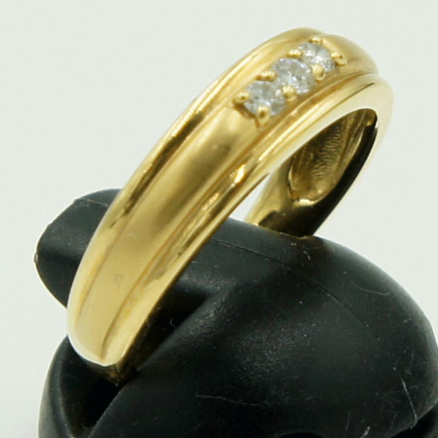 K18ダイヤモンドリング　D0.10ct　リングサイズ11号　重量2.89ｇ(石の重量含む)（中古）