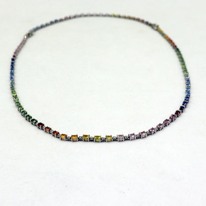 K18WGサファイアネックレス＆ブレスレット　S15.60ct　D0.73ct　ネックレス長さ44cm ブレスレット長さ17cm 重量ネック17.38g・ブレス8.16ｇ(石の重量含む)　レディース(中古)