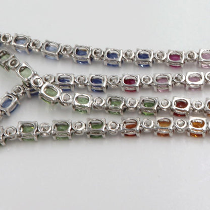 K18WGサファイアネックレス＆ブレスレット　S15.60ct　D0.73ct　ネックレス長さ44cm ブレスレット長さ17cm 重量ネック17.38g・ブレス8.16ｇ(石の重量含む)　レディース(中古)