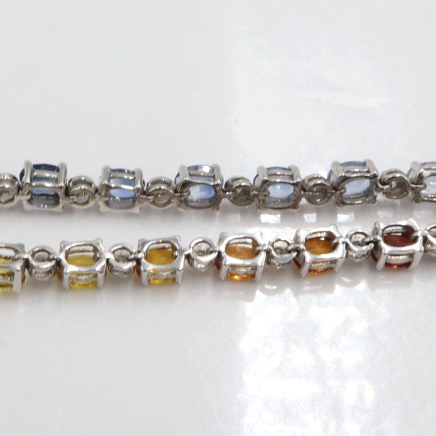 K18WGサファイアネックレス＆ブレスレット　S15.60ct　D0.73ct　ネックレス長さ44cm ブレスレット長さ17cm 重量ネック17.38g・ブレス8.16ｇ(石の重量含む)　レディース(中古)