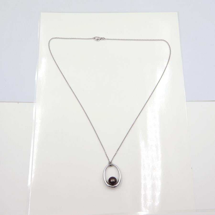 ミキモト(MIKIMOTO)750黒蝶真珠エッグ　ネックレス　ネック長：約58cm　重量21.08ｇ(石の重量含む)　レディース（中古）