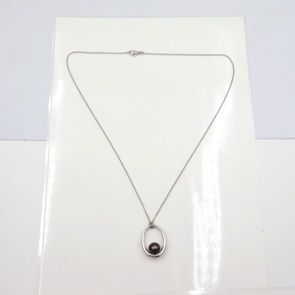 ミキモト(MIKIMOTO)750黒蝶真珠エッグ　ネックレス　ネック長：約58cm　重量21.08ｇ(石の重量含む)　レディース（中古）