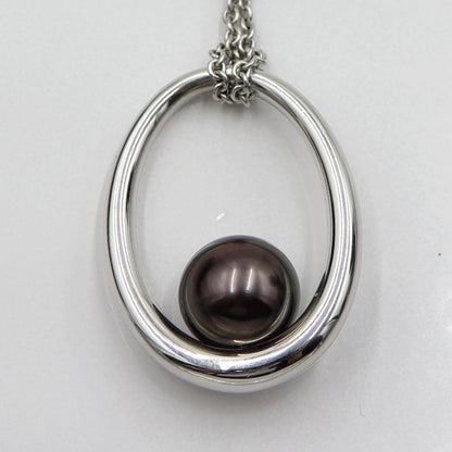 ミキモト(MIKIMOTO)750黒蝶真珠エッグ　ネックレス　ネック長：約58cm　重量21.08ｇ(石の重量含む)　レディース（中古）