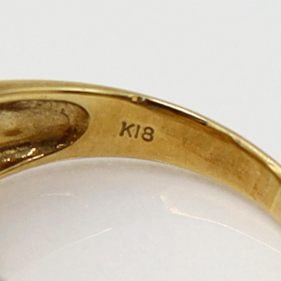 K18サファイアダイヤリング　S0.20ct D0.14ct　リングサイズ13号　重量3.65ｇ(石の重量含む)　レディース(中古)