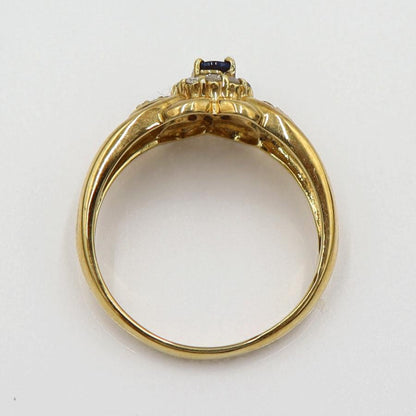 K18サファイアダイヤリング　S0.20ct D0.14ct　リングサイズ13号　重量3.65ｇ(石の重量含む)　レディース(中古)