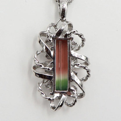 Pt900/Pt1000トルマリンネックレス　D0.20ct　ネックレス長さ40cm　重量12.97ｇ(石の重量含む) 　レディース(中古)