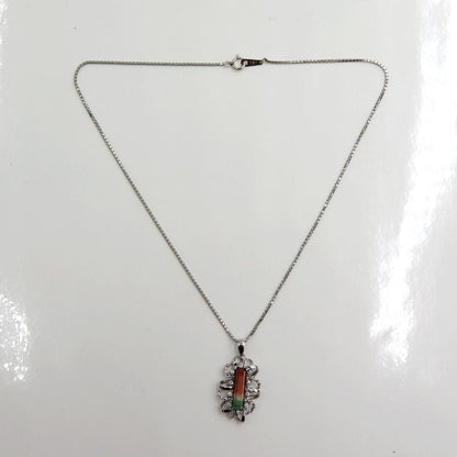 Pt900/Pt1000トルマリンネックレス　D0.20ct　ネックレス長さ40cm　重量12.97ｇ(石の重量含む) 　レディース(中古)