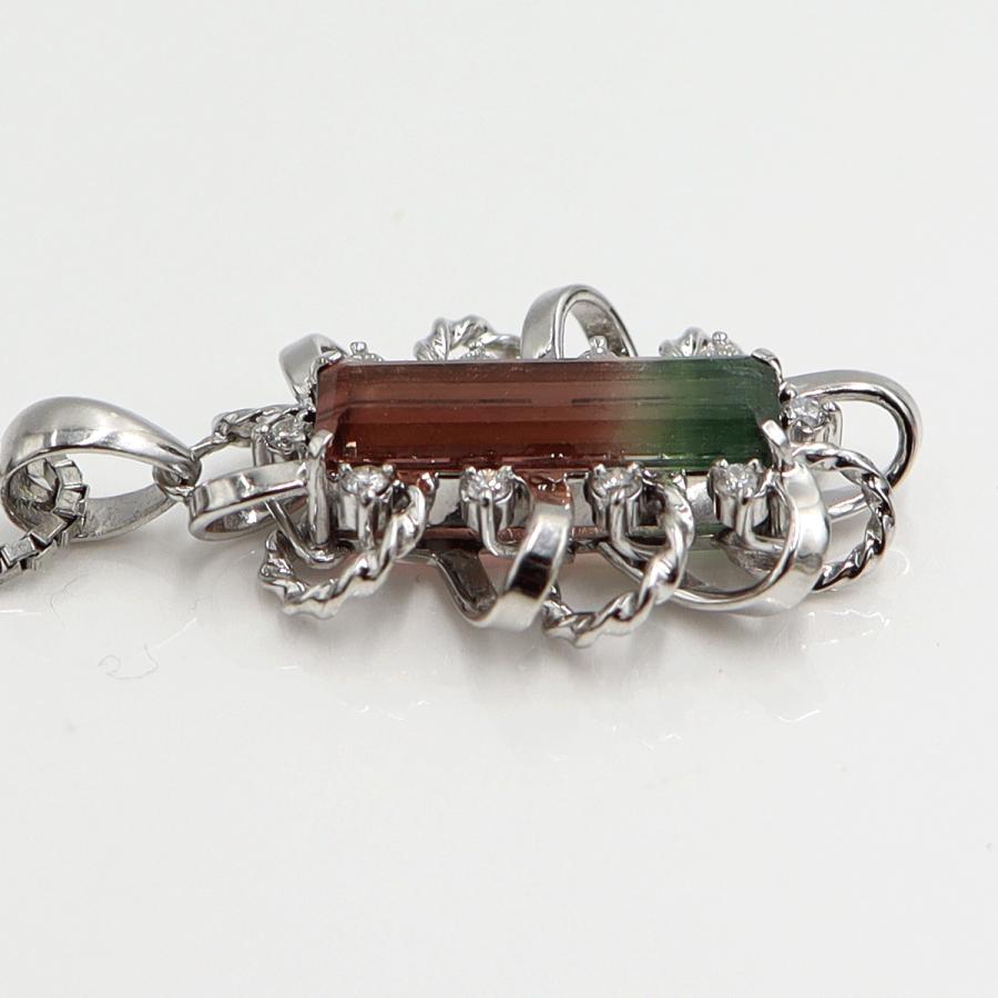 Pt900/Pt1000トルマリンネックレス　D0.20ct　ネックレス長さ40cm　重量12.97ｇ(石の重量含む) 　レディース(中古)