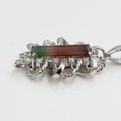 Pt900/Pt1000トルマリンネックレス　D0.20ct　ネックレス長さ40cm　重量12.97ｇ(石の重量含む) 　レディース(中古)