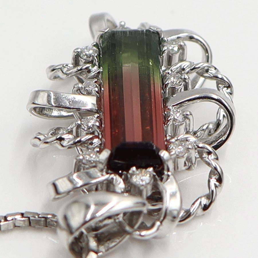 Pt900/Pt1000トルマリンネックレス　D0.20ct　ネックレス長さ40cm　重量12.97ｇ(石の重量含む) 　レディース(中古)