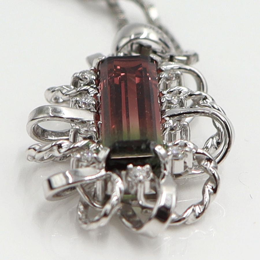 Pt900/Pt1000トルマリンネックレス　D0.20ct　ネックレス長さ40cm　重量12.97ｇ(石の重量含む) 　レディース(中古)