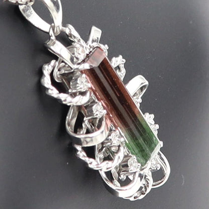 Pt900/Pt1000トルマリンネックレス　D0.20ct　ネックレス長さ40cm　重量12.97ｇ(石の重量含む) 　レディース(中古)