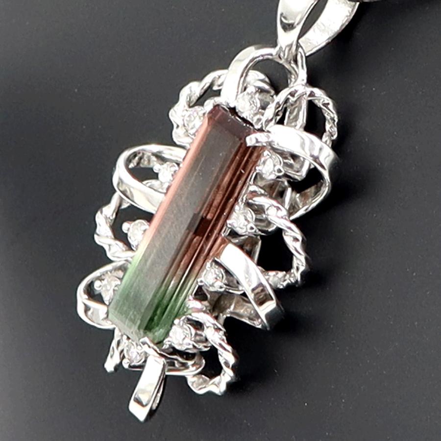 Pt900/Pt1000トルマリンネックレス　D0.20ct　ネックレス長さ40cm　重量12.97ｇ(石の重量含む) 　レディース(中古)