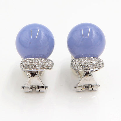 18Kブルーカルセドニーイヤリング　重量13.25ｇ(両耳・石の重量含む)　（中古）