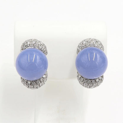 18Kブルーカルセドニーイヤリング　重量13.25ｇ(両耳・石の重量含む)　（中古）