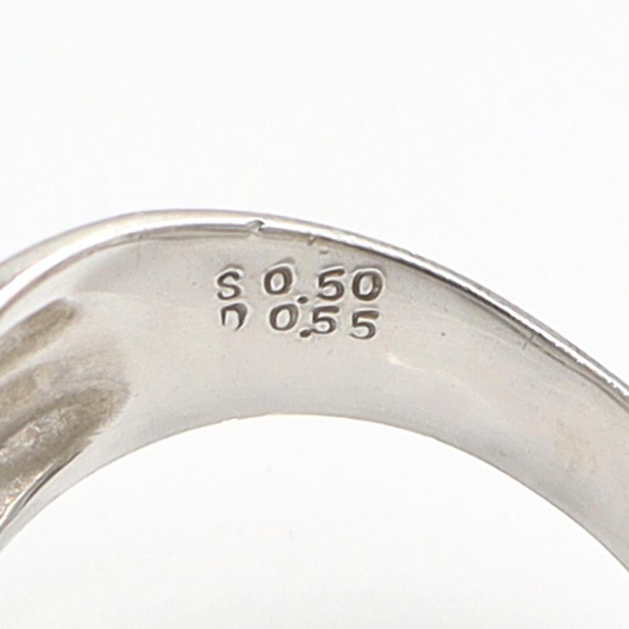 Pt900サファイアダイヤモンドリング　S0.50ct　D0.55ct　リングサイズ13号　重量9.74ｇ(石の重量含む)　レディース（中古）