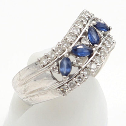 Pt900サファイアダイヤモンドリング　S0.50ct　D0.55ct　リングサイズ13号　重量9.74ｇ(石の重量含む)　レディース（中古）