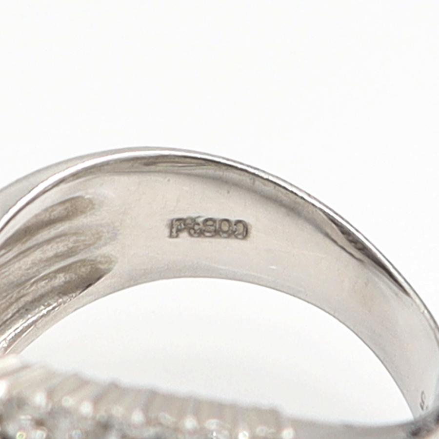 Pt900サファイアダイヤモンドリング　S0.50ct　D0.55ct　リングサイズ13号　重量9.74ｇ(石の重量含む)　レディース（中古）