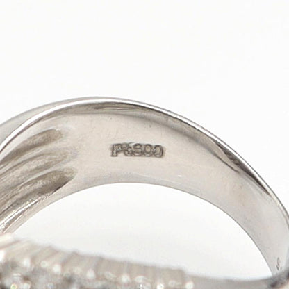 Pt900サファイアダイヤモンドリング　S0.50ct　D0.55ct　リングサイズ13号　重量9.74ｇ(石の重量含む)　レディース（中古）