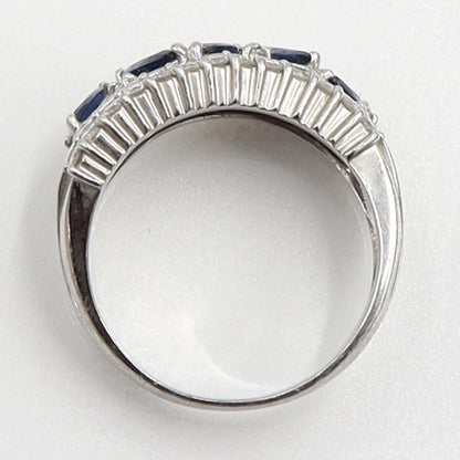 Pt900サファイアダイヤモンドリング　S0.50ct　D0.55ct　リングサイズ13号　重量9.74ｇ(石の重量含む)　レディース（中古）