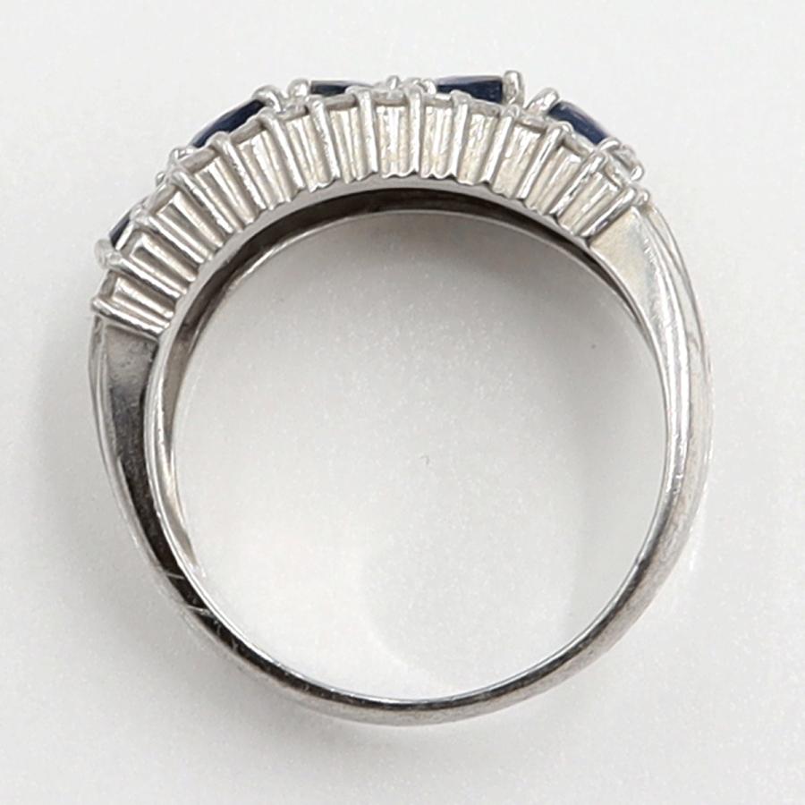 Pt900サファイアダイヤモンドリング　S0.50ct　D0.55ct　リングサイズ13号　重量9.74ｇ(石の重量含む)　レディース（中古）