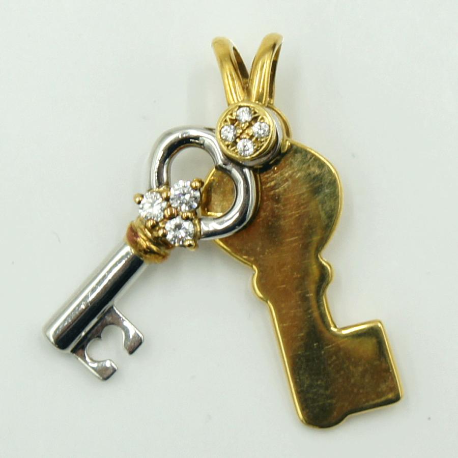 平和堂　750/Pt950ダイヤモンドペンダントトップ　D0.22ct　重量9.55ｇ(石の重量含む)　レディース（中古）