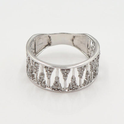 K18WGダイヤリング　D0.50ct　リングサイズ18号　重量3.78ｇ(石の重量含む)(中古)