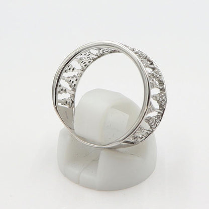 K18WGダイヤリング　D0.50ct　リングサイズ18号　重量3.78ｇ(石の重量含む)(中古)