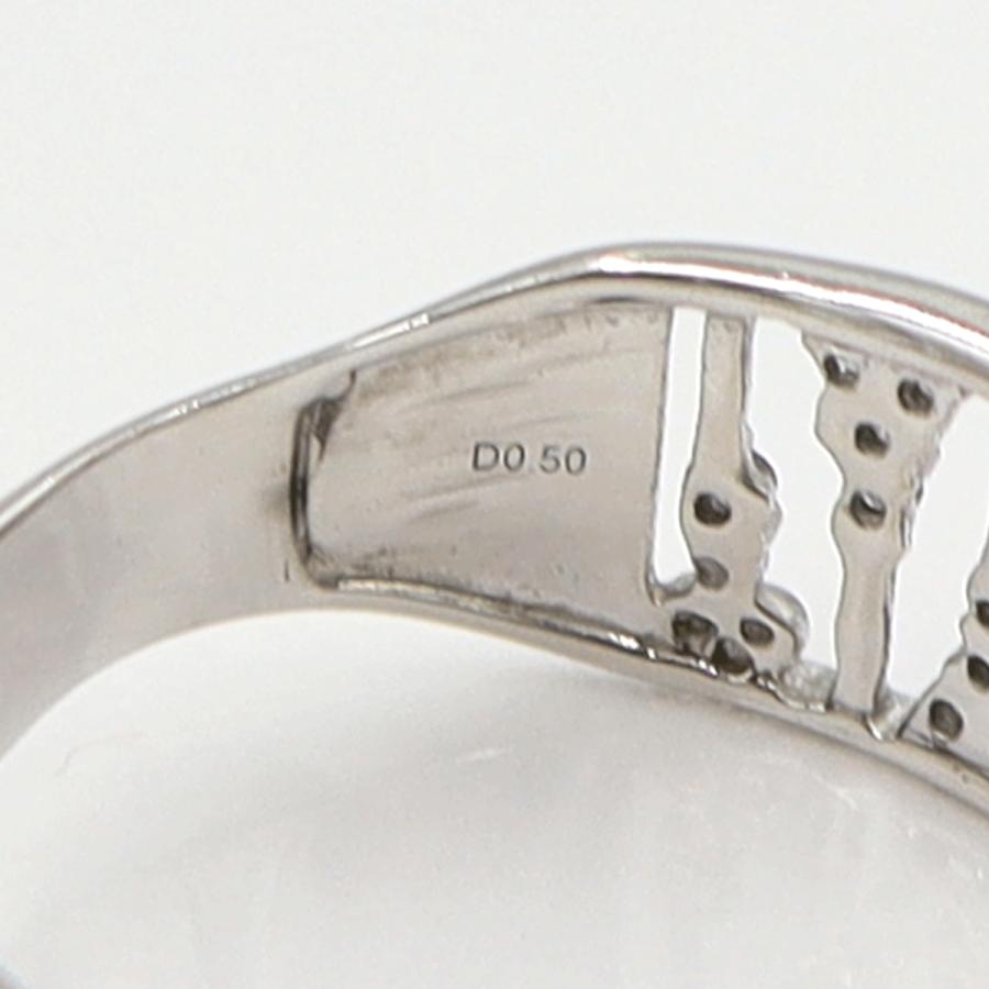 K18WGダイヤリング　D0.50ct　リングサイズ18号　重量3.78ｇ(石の重量含む)(中古)