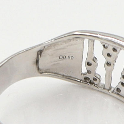 K18WGダイヤリング　D0.50ct　リングサイズ18号　重量3.78ｇ(石の重量含む)(中古)