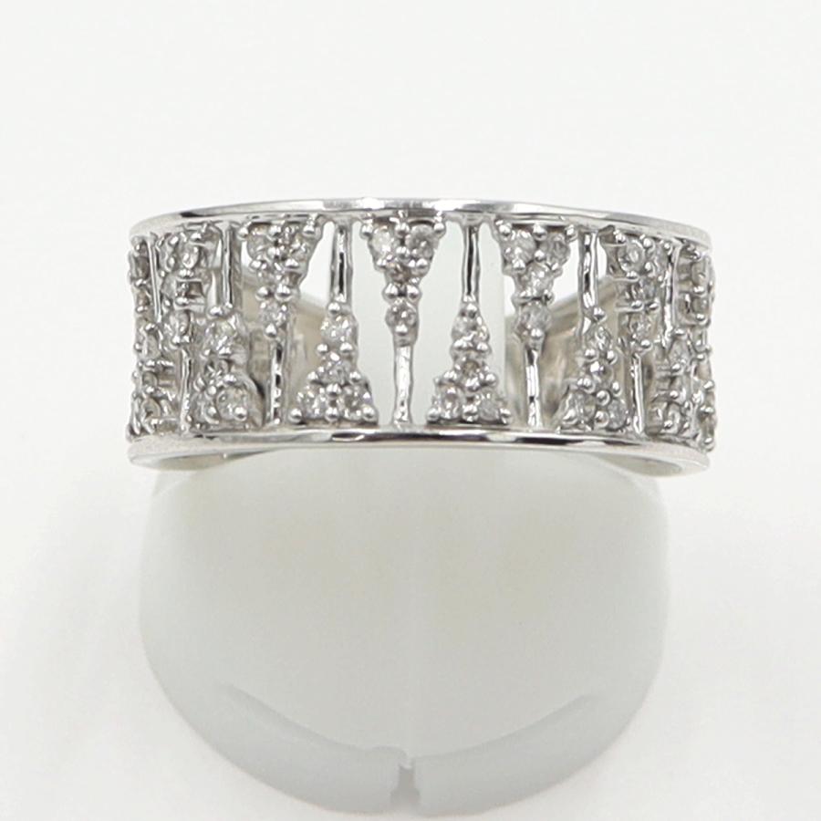 K18WGダイヤリング　D0.50ct　リングサイズ18号　重量3.78ｇ(石の重量含む)(中古)