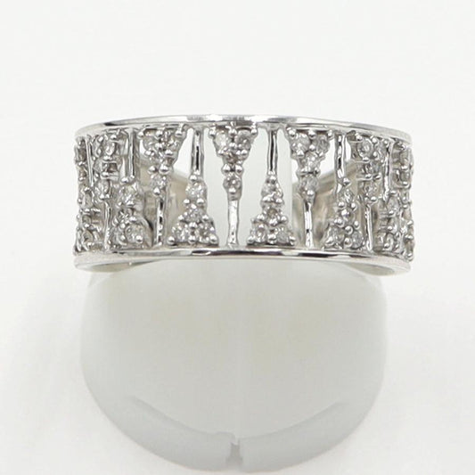 K18WGダイヤリング　D0.50ct　リングサイズ18号　重量3.78ｇ(石の重量含む)(中古)