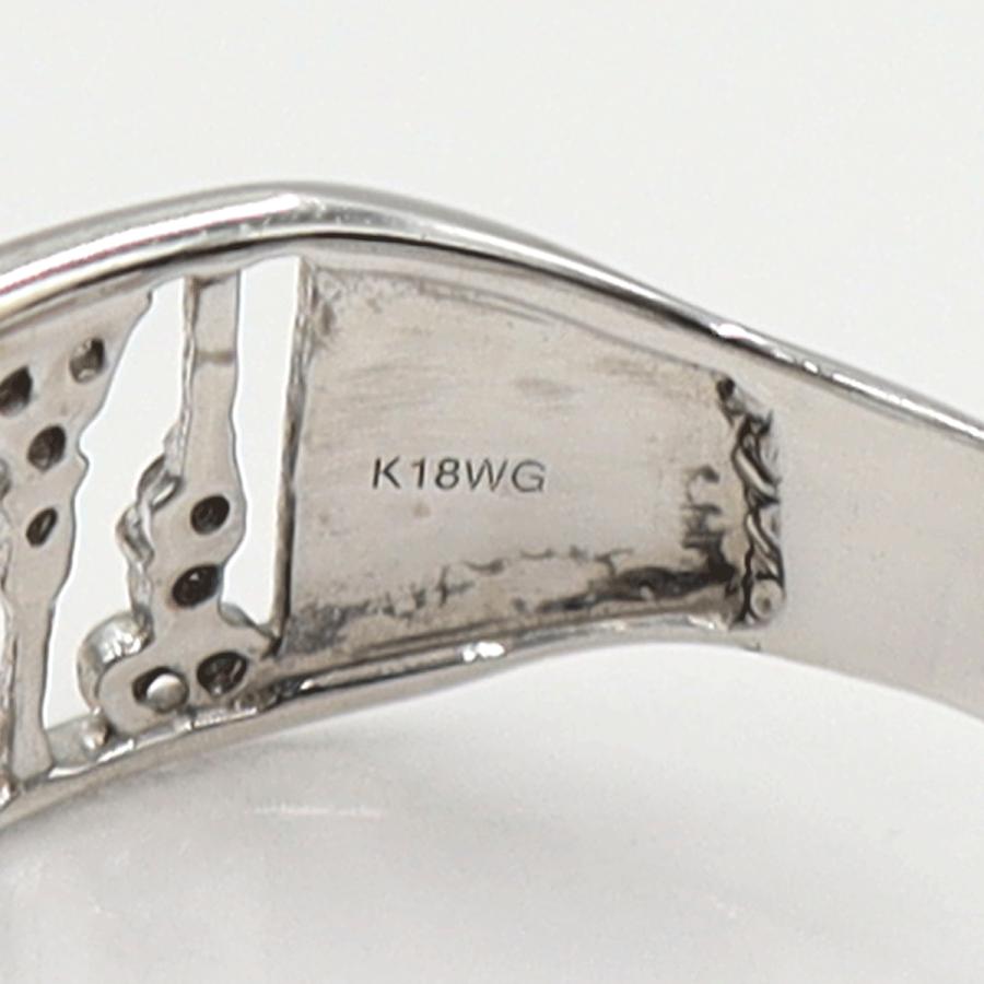 K18WGダイヤリング　D0.50ct　リングサイズ18号　重量3.78ｇ(石の重量含む)(中古)