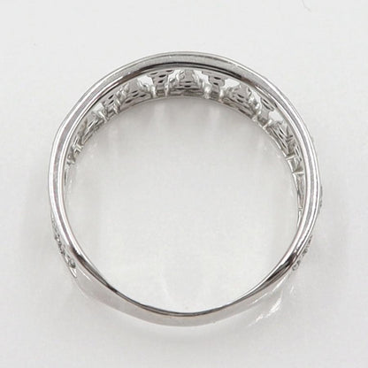 K18WGダイヤリング　D0.50ct　リングサイズ18号　重量3.78ｇ(石の重量含む)(中古)