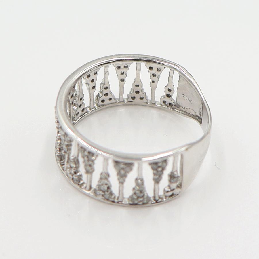 K18WGダイヤリング　D0.50ct　リングサイズ18号　重量3.78ｇ(石の重量含む)(中古)