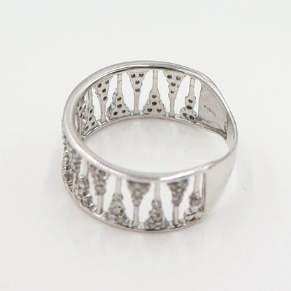 K18WGダイヤリング　D0.50ct　リングサイズ18号　重量3.78ｇ(石の重量含む)(中古)